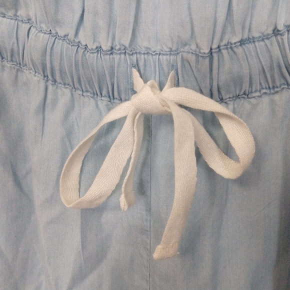 Linen Chambray Frayed Hem Romper True Craft - Picture 8 of 8